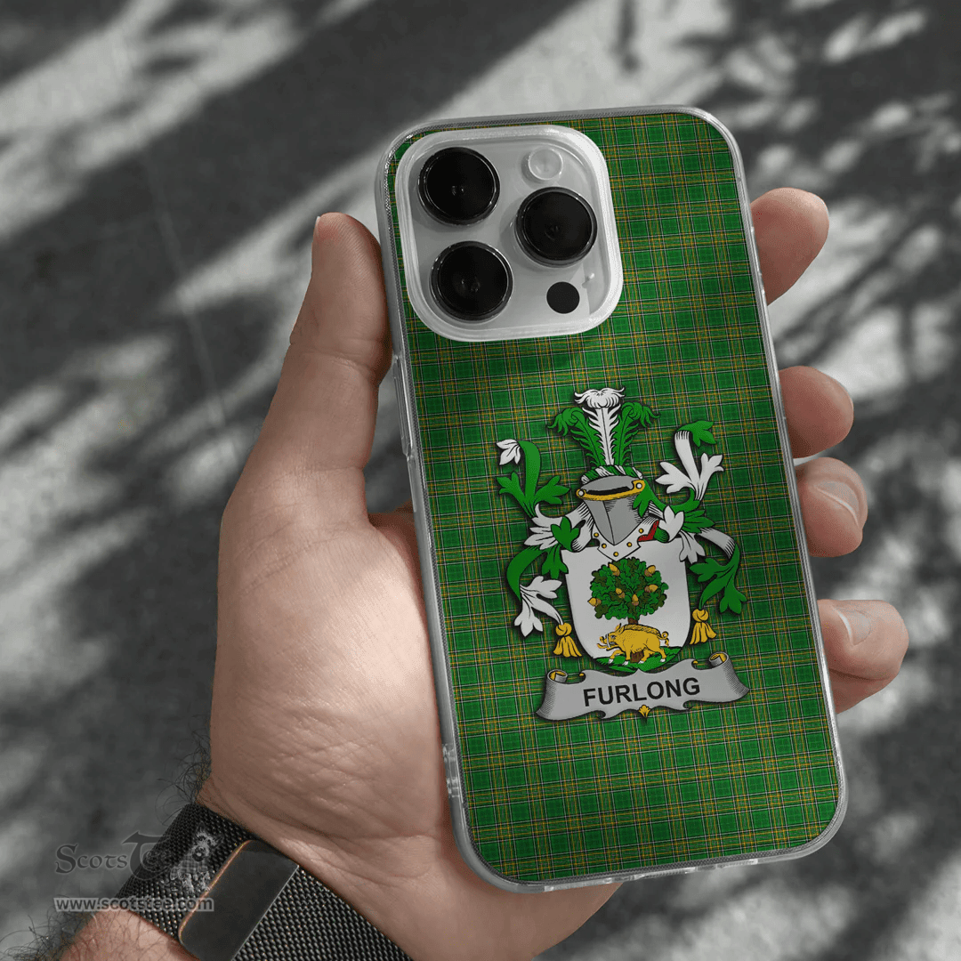 Irish Furlong Coat of Arms Family Crest Ireland Phone Case Irish National Tartan Irish County Phone Case