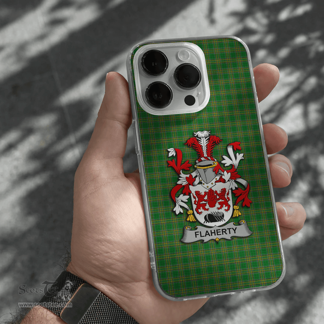 Irish Flaherty or O Flaherty Coat of Arms Family Crest Ireland Phone Case Irish National Tartan Irish County Phone Case