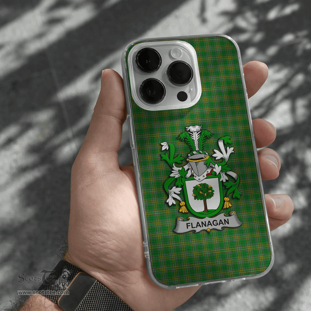 Irish Flanagan or O Flanagan Coat of Arms Family Crest Ireland Phone Case Irish National Tartan Irish County Phone Case