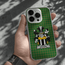Irish Maginn or Ginn Coat of Arms Family Crest Ireland Phone Case Irish National Tartan Irish County Phone Case