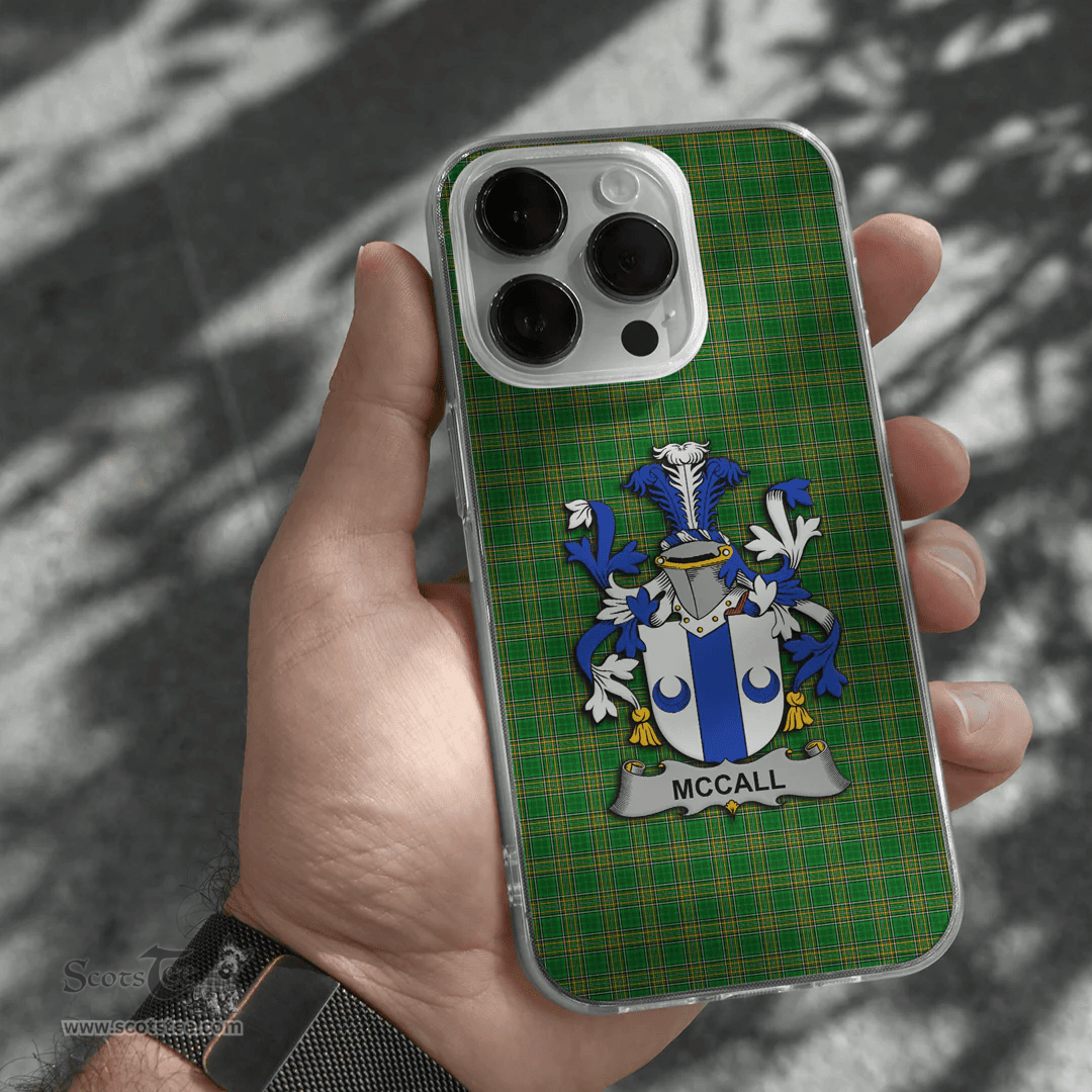 Irish McCall Coat of Arms Family Crest Ireland Phone Case Irish National Tartan Irish County Phone Case