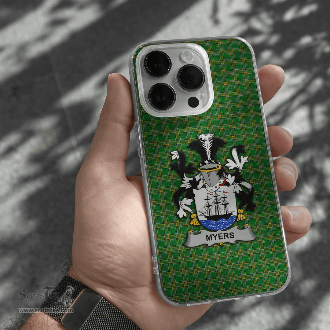 Irish Myers Coat of Arms Family Crest Ireland Phone Case Irish National Tartan Irish County Phone Case