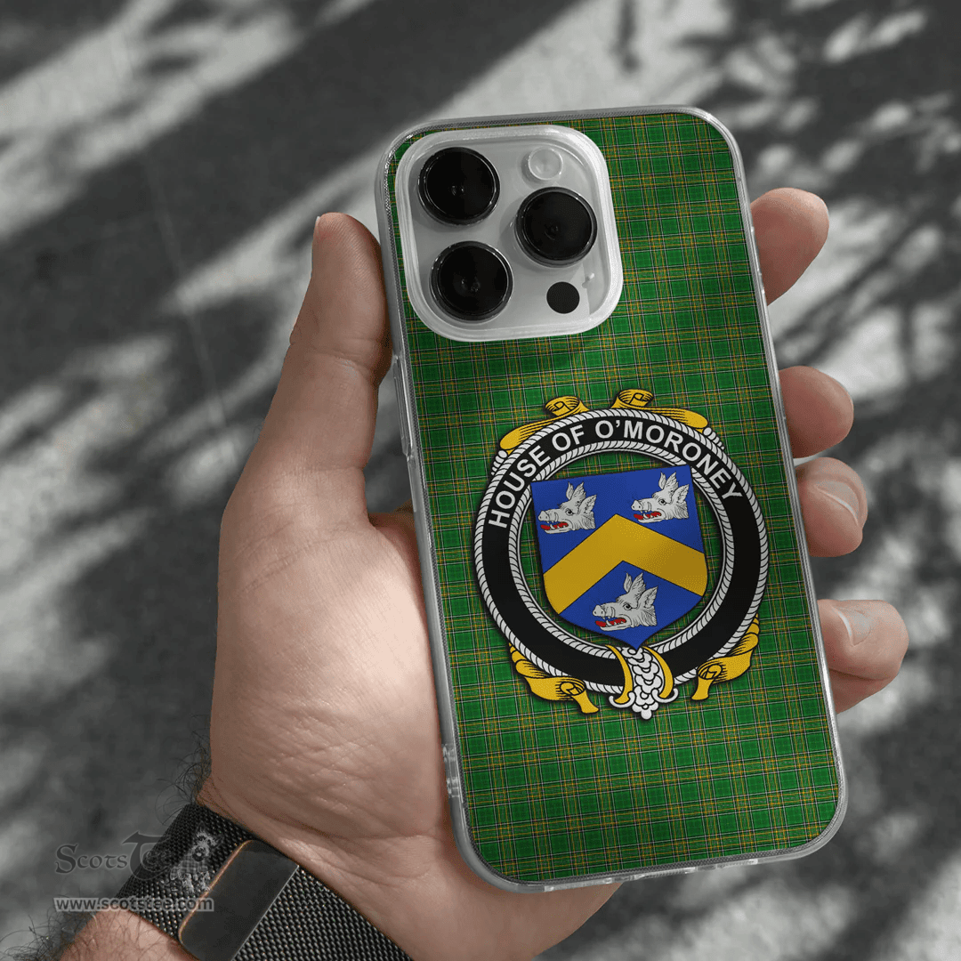 Irish House of O MORONEY Coat of Arms Family Crest Ireland Phone Case Irish National Tartan Irish County Phone Case