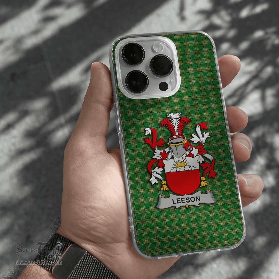 Irish Leeson Coat of Arms Family Crest Ireland Phone Case Irish National Tartan Irish County Phone Case