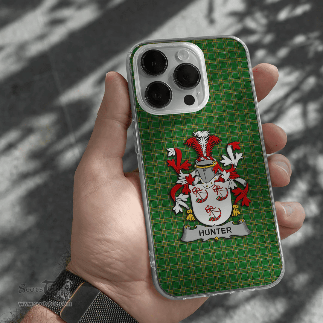 Irish Hunter Coat of Arms Family Crest Ireland Phone Case Irish National Tartan Irish County Phone Case
