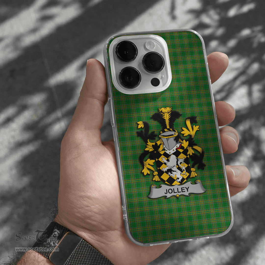Irish Jolley or Jolly Coat of Arms Family Crest Ireland Phone Case Irish National Tartan Irish County Phone Case