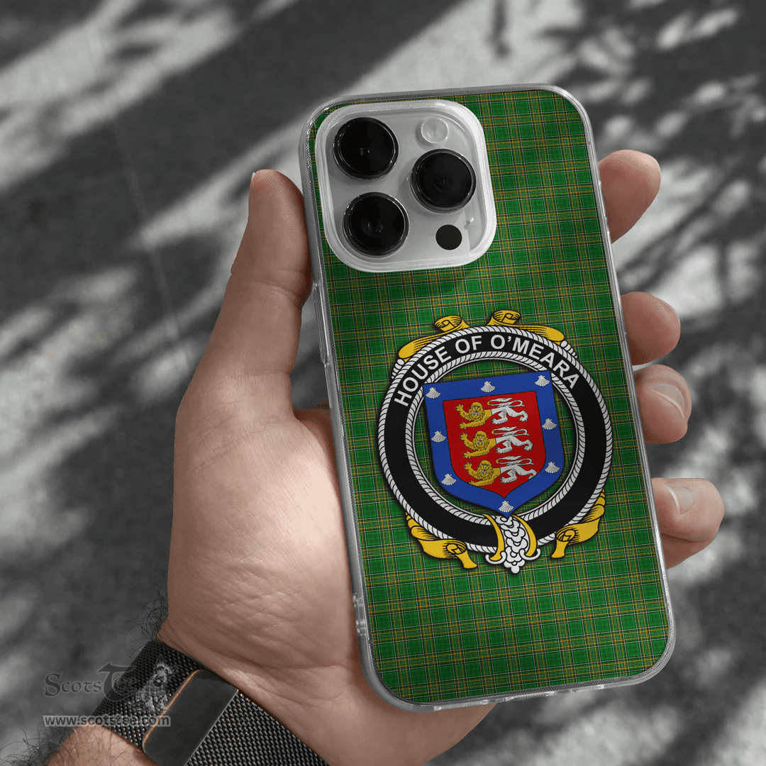 Irish House of O MEARA Coat of Arms Family Crest Ireland Phone Case Irish National Tartan Irish County Phone Case