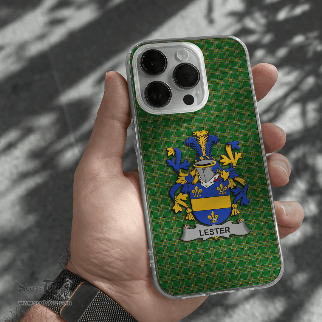 Irish Lester or McAlester Coat of Arms Family Crest Ireland Phone Case Irish National Tartan Irish County Phone Case
