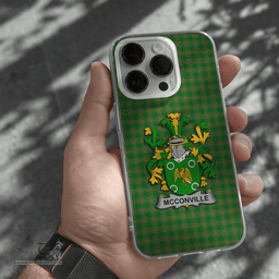 Irish McConville Coat of Arms Family Crest Ireland Phone Case Irish National Tartan Irish County Phone Case