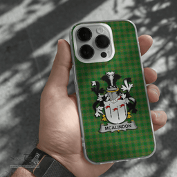 Irish McAlindon or McAlindem Coat of Arms Family Crest Ireland Phone Case Irish National Tartan Irish County Phone Case