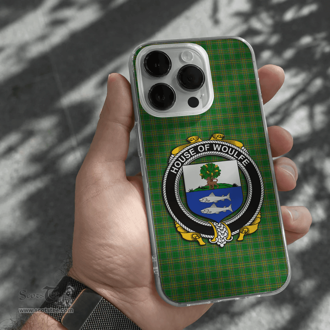 Irish House of WOULFE Coat of Arms Family Crest Ireland Phone Case Irish National Tartan Irish County Phone Case