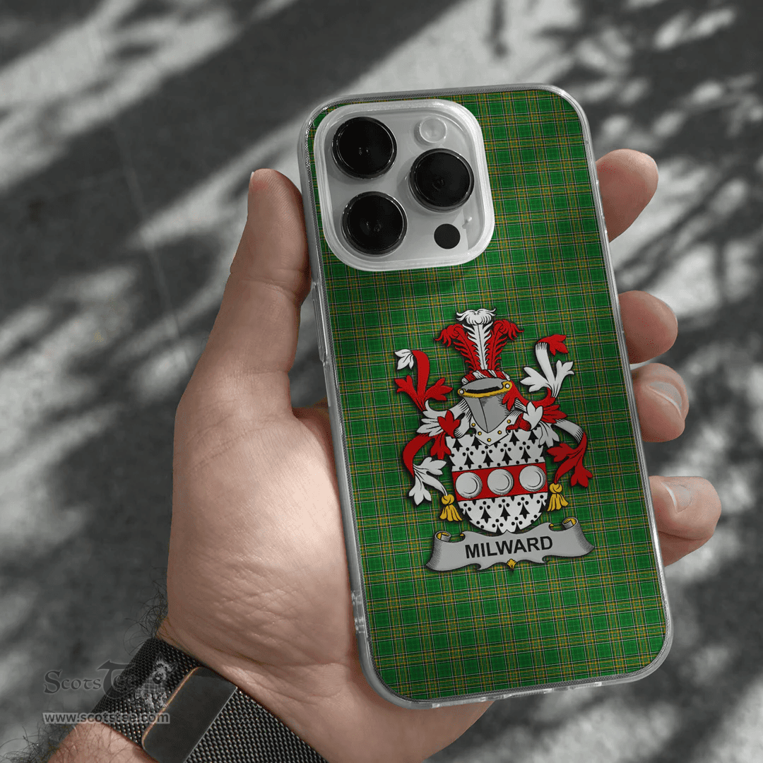 Irish Milward Coat of Arms Family Crest Ireland Phone Case Irish National Tartan Irish County Phone Case