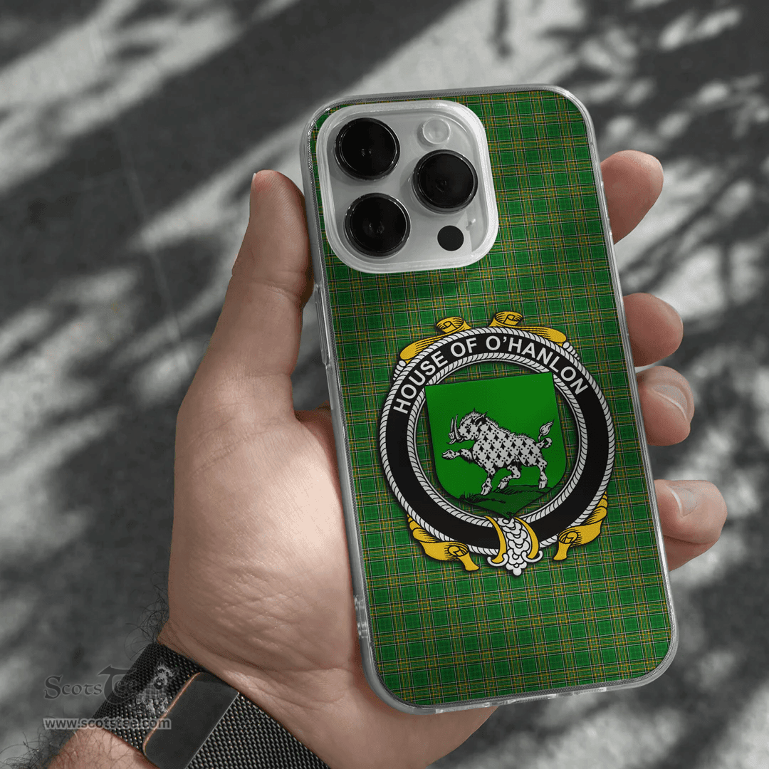 Irish House of O HANLON Coat of Arms Family Crest Ireland Phone Case Irish National Tartan Irish County Phone Case