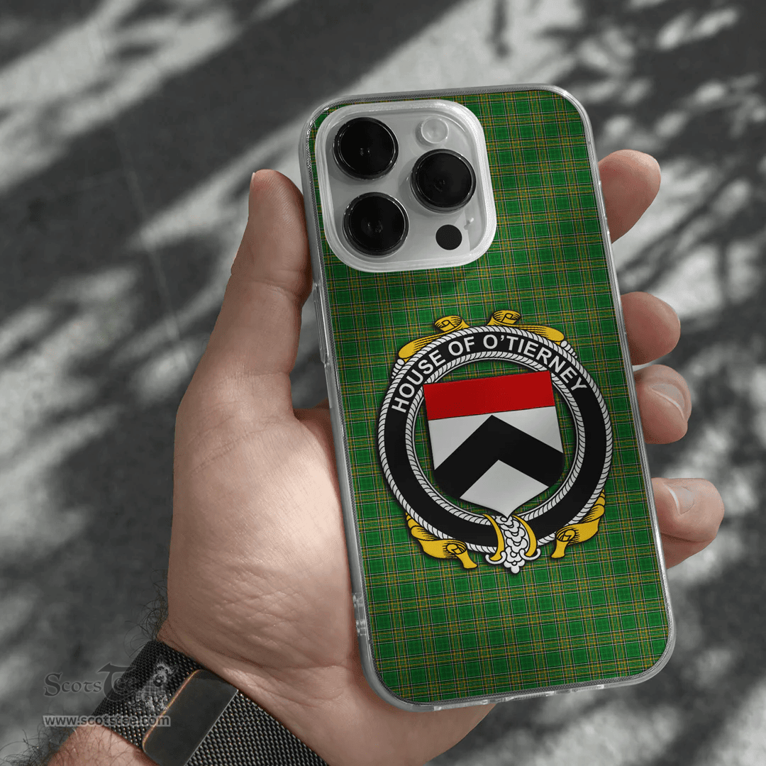 Irish House of O TIERNEY Coat of Arms Family Crest Ireland Phone Case Irish National Tartan Irish County Phone Case