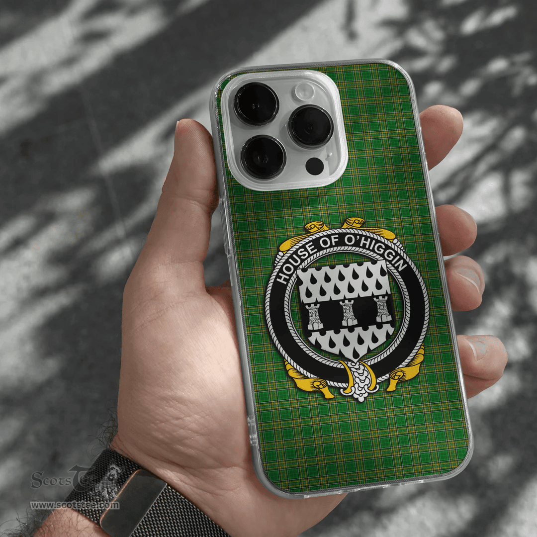 Irish House of O HIGGIN Coat of Arms Family Crest Ireland Phone Case Irish National Tartan Irish County Phone Case