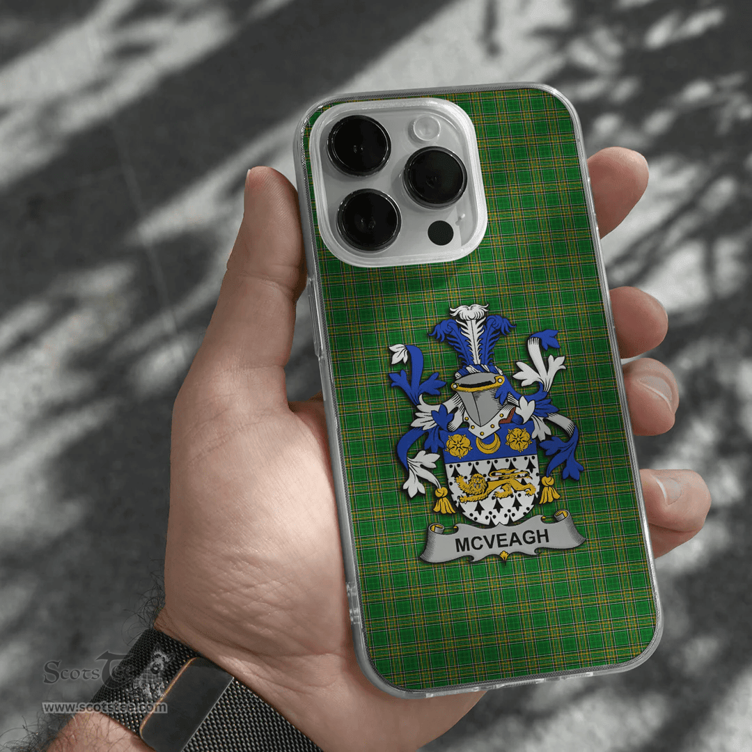 Irish McVeagh or McFingah Coat of Arms Family Crest Ireland Phone Case Irish National Tartan Irish County Phone Case