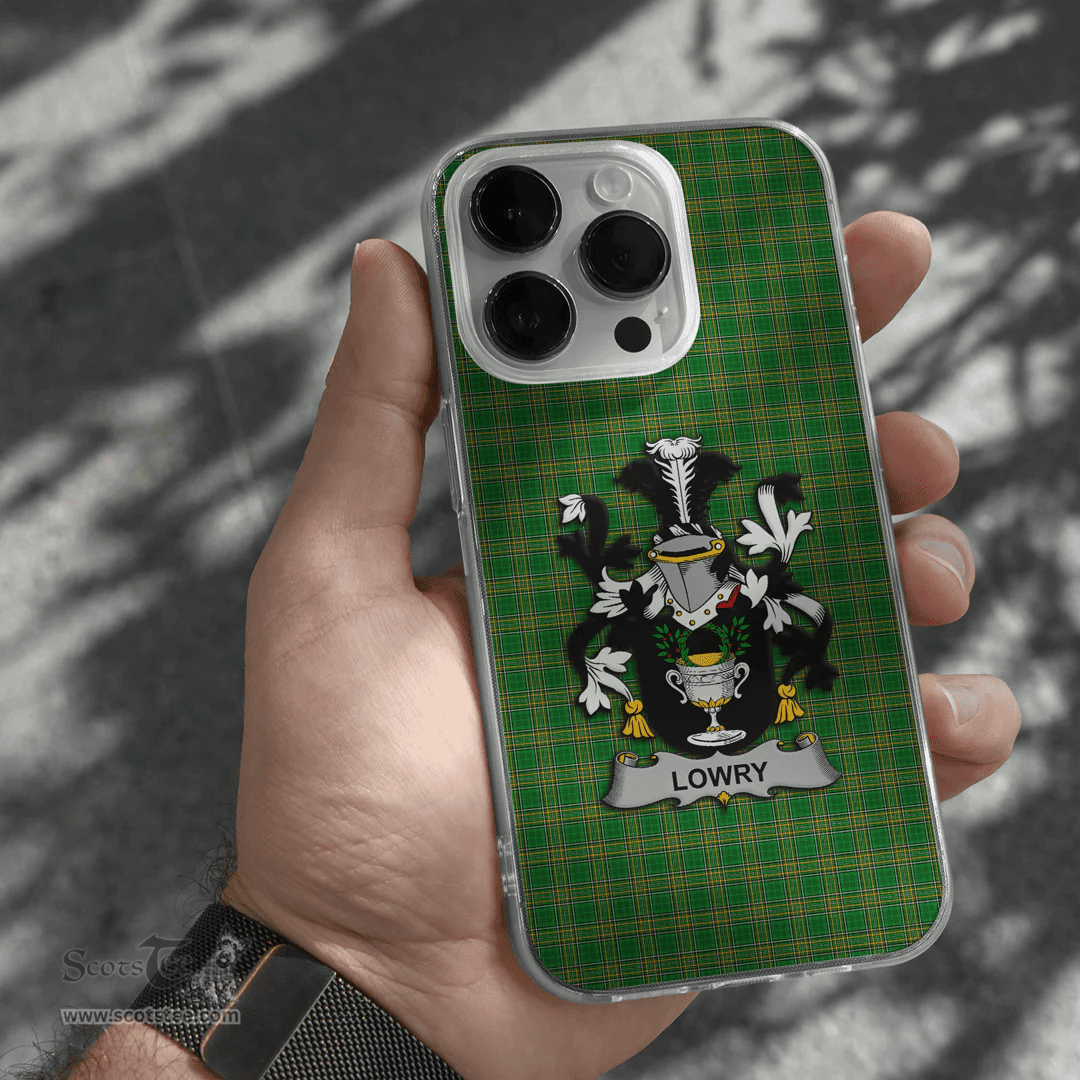 Irish Lowry or Lavery Coat of Arms Family Crest Ireland Phone Case Irish National Tartan Irish County Phone Case