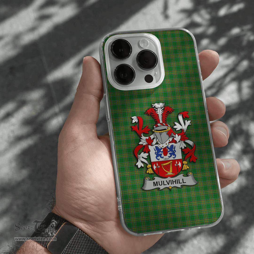 Irish Mulvihill or O Mulvihill Coat of Arms Family Crest Ireland Phone Case Irish National Tartan Irish County Phone Case