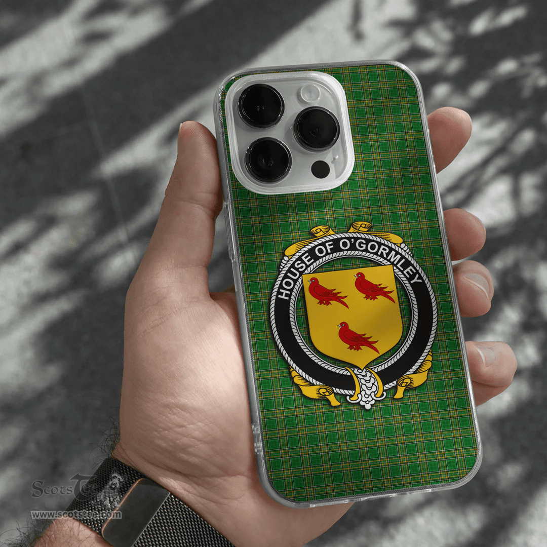 Irish House of O GORMLEY Coat of Arms Family Crest Ireland Phone Case Irish National Tartan Irish County Phone Case