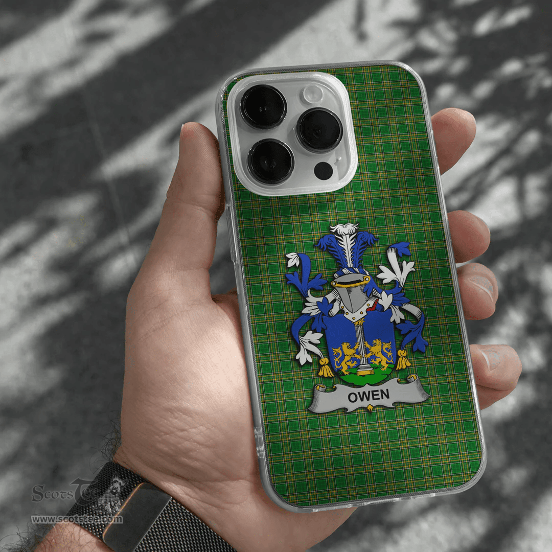 Irish Owen Coat of Arms Family Crest Ireland Phone Case Irish National Tartan Irish County Phone Case