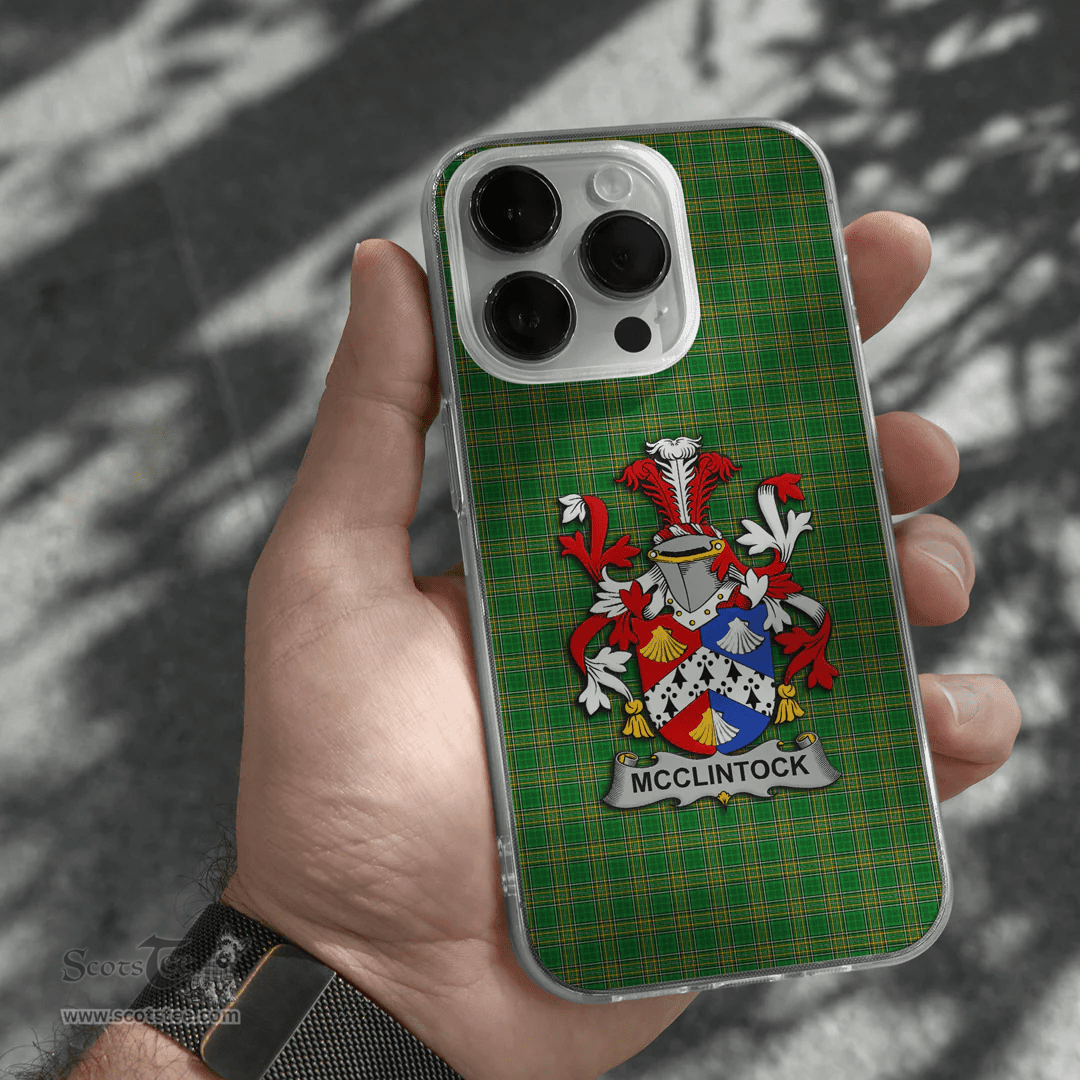 Irish McClintock Coat of Arms Family Crest Ireland Phone Case Irish National Tartan Irish County Phone Case