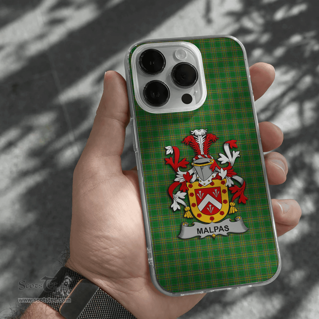 Irish Malpas Coat of Arms Family Crest Ireland Phone Case Irish National Tartan Irish County Phone Case