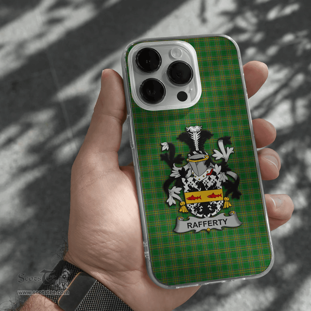 Irish Rafferty or O Rafferty Coat of Arms Family Crest Ireland Phone Case Irish National Tartan Irish County Phone Case
