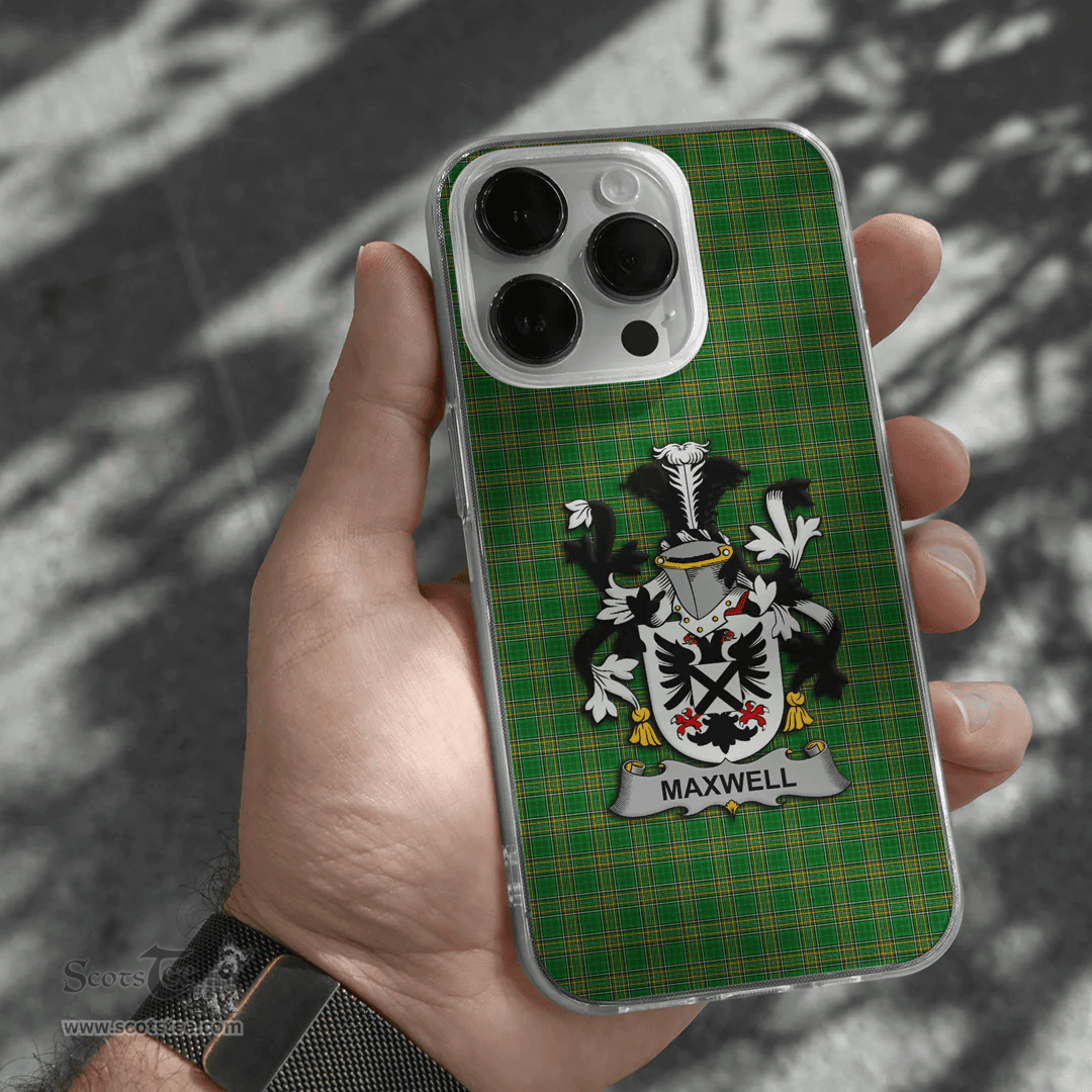 Irish Maxwell Coat of Arms Family Crest Ireland Phone Case Irish National Tartan Irish County Phone Case
