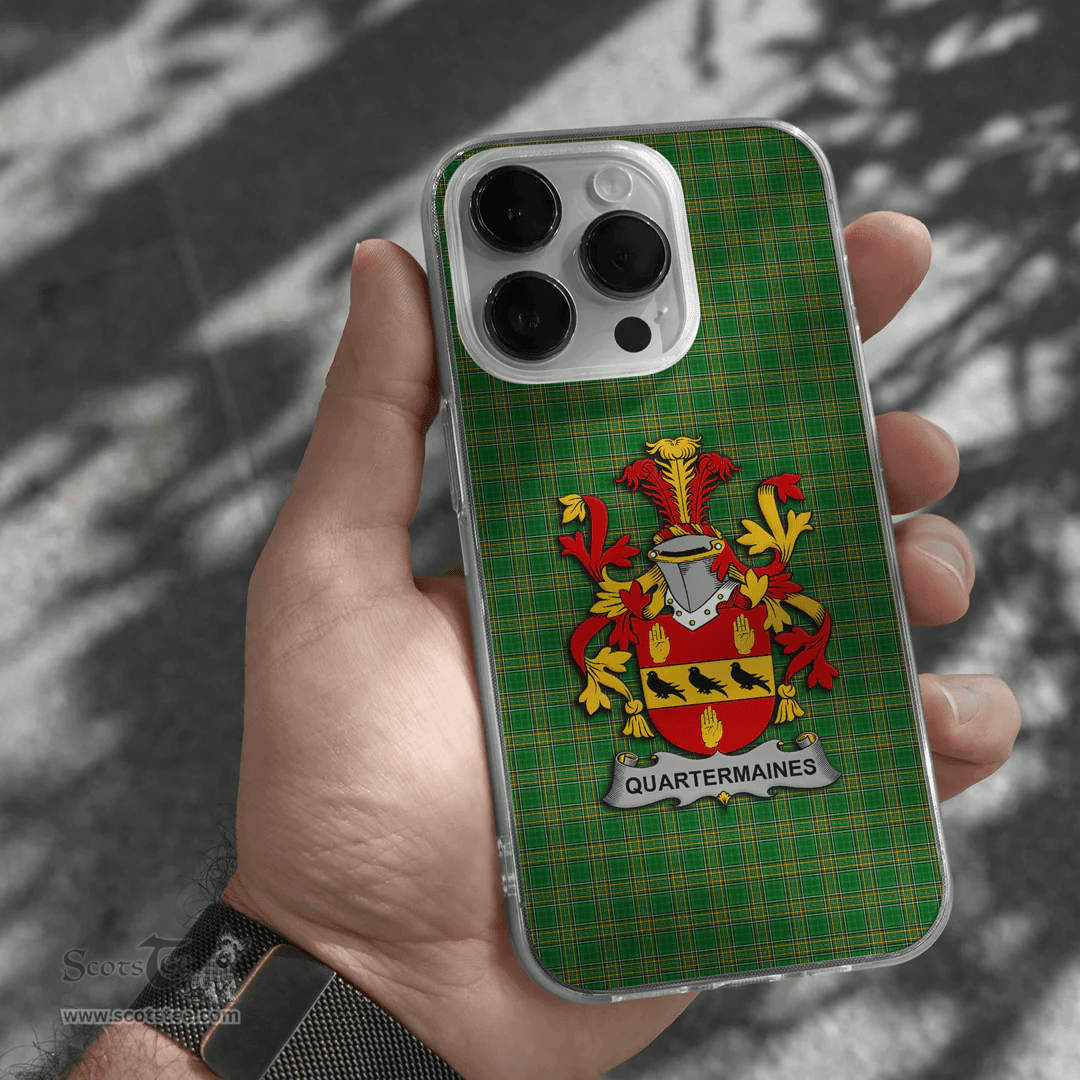 Irish Quartermaines Coat of Arms Family Crest Ireland Phone Case Irish National Tartan Irish County Phone Case