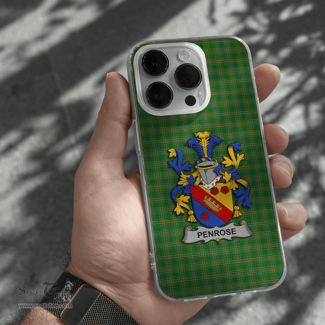 Irish Penrose Coat of Arms Family Crest Ireland Phone Case Irish National Tartan Irish County Phone Case