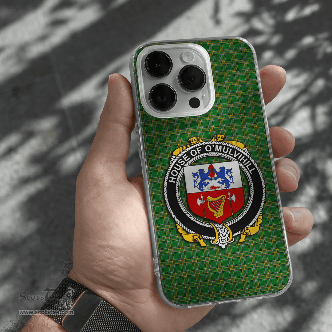 Irish House of O MULVIHILL Coat of Arms Family Crest Ireland Phone Case Irish National Tartan Irish County Phone Case