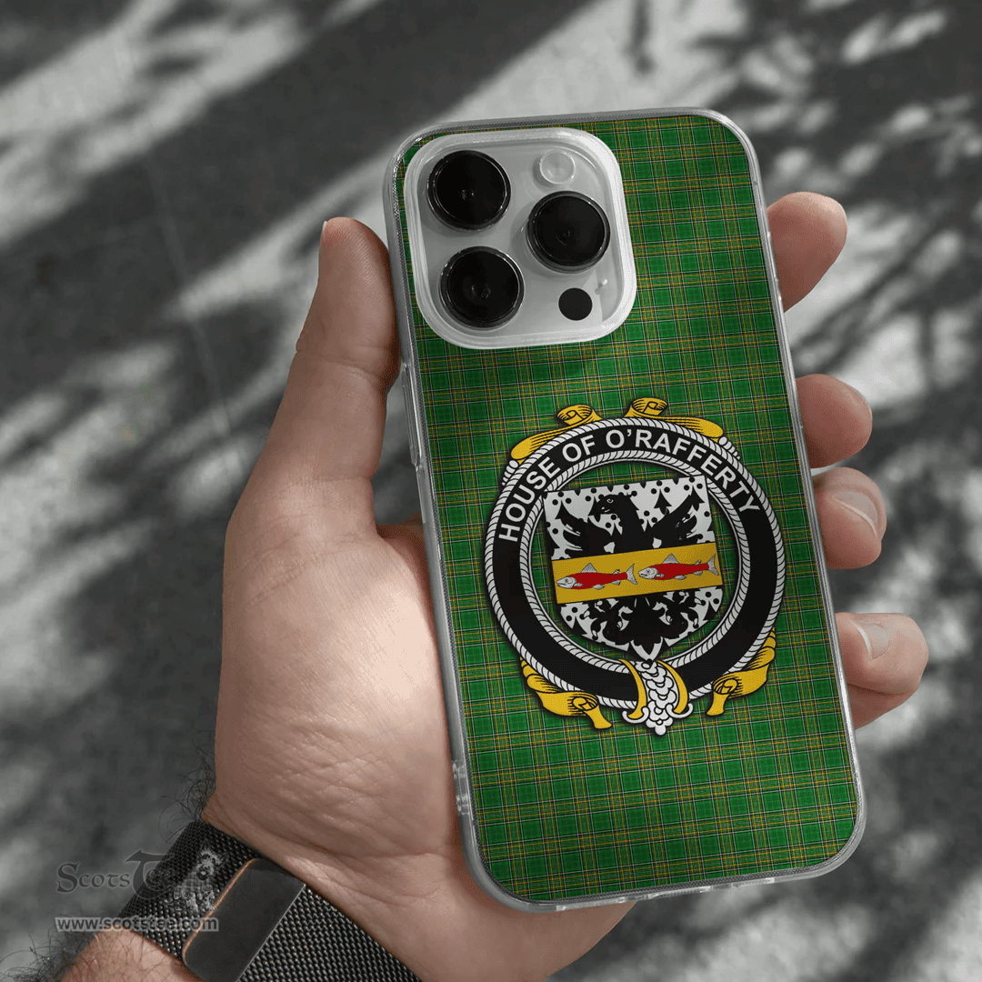 Irish House of O RAFFERTY Coat of Arms Family Crest Ireland Phone Case Irish National Tartan Irish County Phone Case