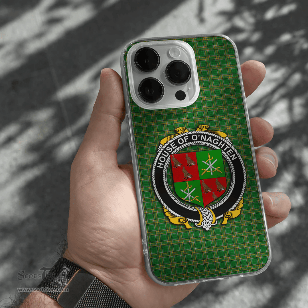 Irish House of O NAGHTEN Coat of Arms Family Crest Ireland Phone Case Irish National Tartan Irish County Phone Case