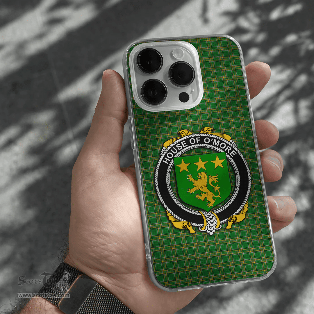 Irish House of O MORE Coat of Arms Family Crest Ireland Phone Case Irish National Tartan Irish County Phone Case