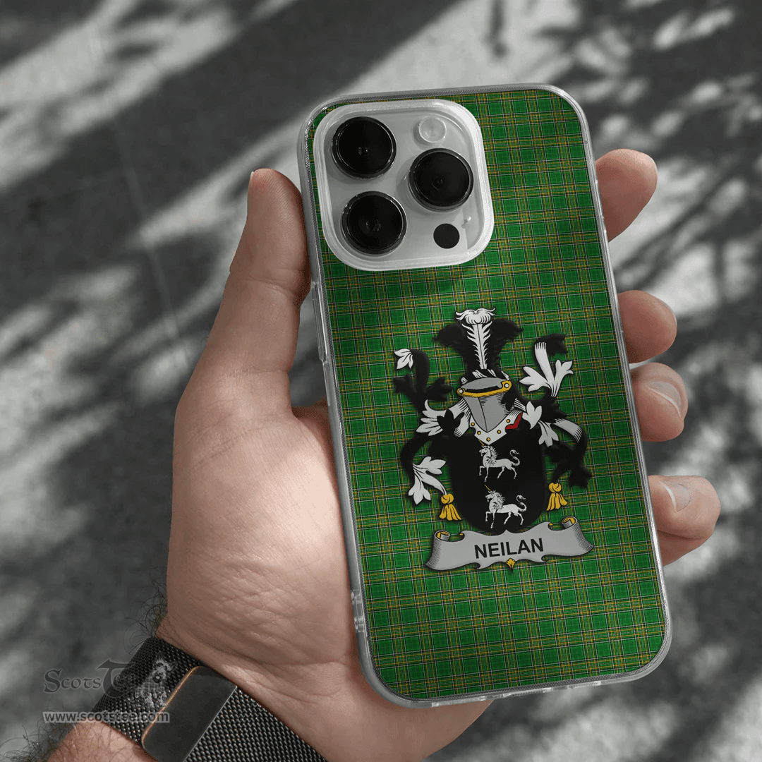 Irish Neilan or O Neylan Coat of Arms Family Crest Ireland Phone Case Irish National Tartan Irish County Phone Case