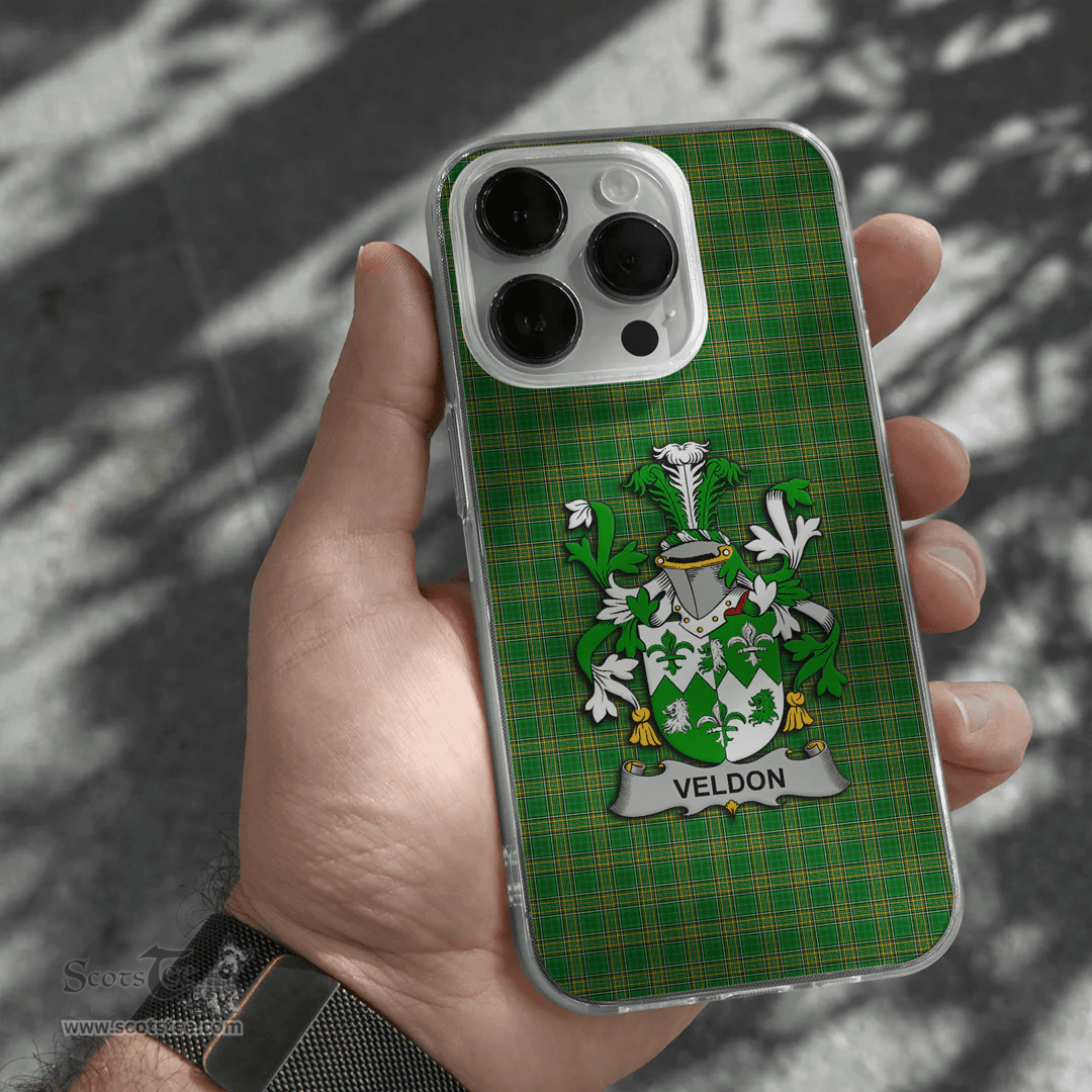 Irish Veldon Coat of Arms Family Crest Ireland Phone Case Irish National Tartan Irish County Phone Case