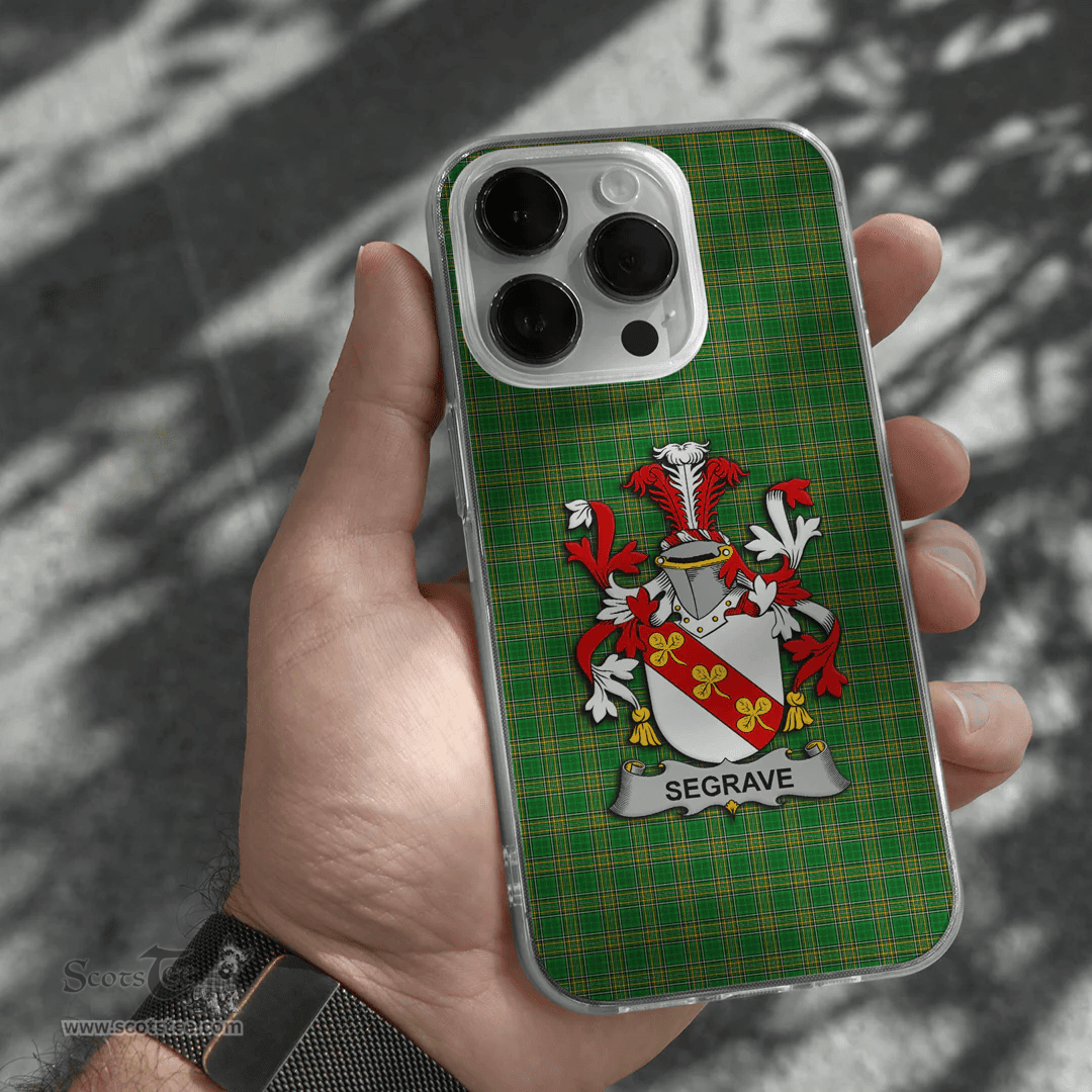 Irish Segrave Coat of Arms Family Crest Ireland Phone Case Irish National Tartan Irish County Phone Case