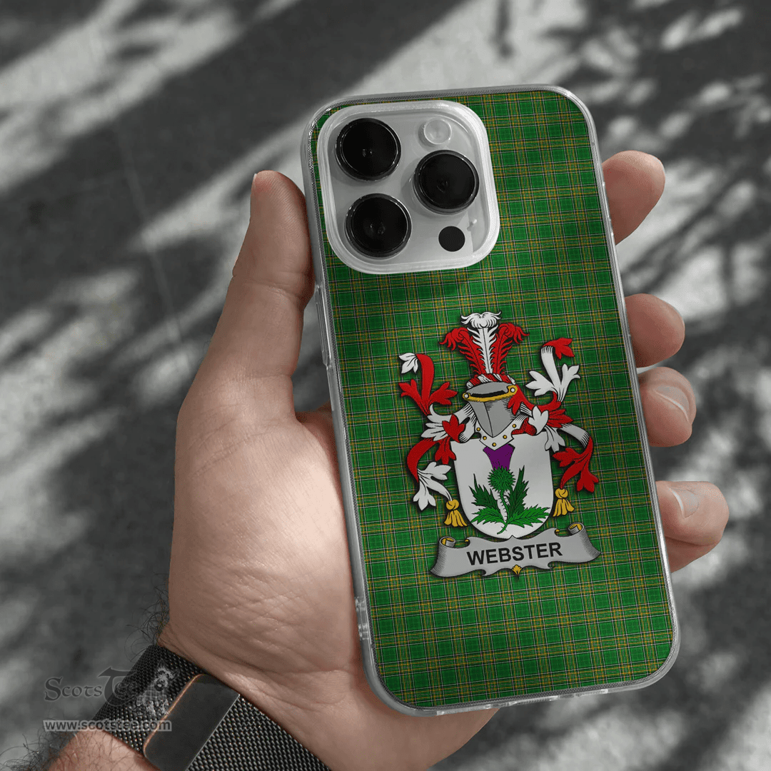 Irish Webster Coat of Arms Family Crest Ireland Phone Case Irish National Tartan Irish County Phone Case