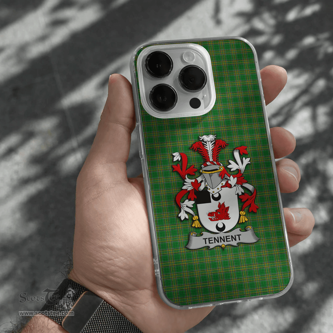 Irish Tennent Coat of Arms Family Crest Ireland Phone Case Irish National Tartan Irish County Phone Case