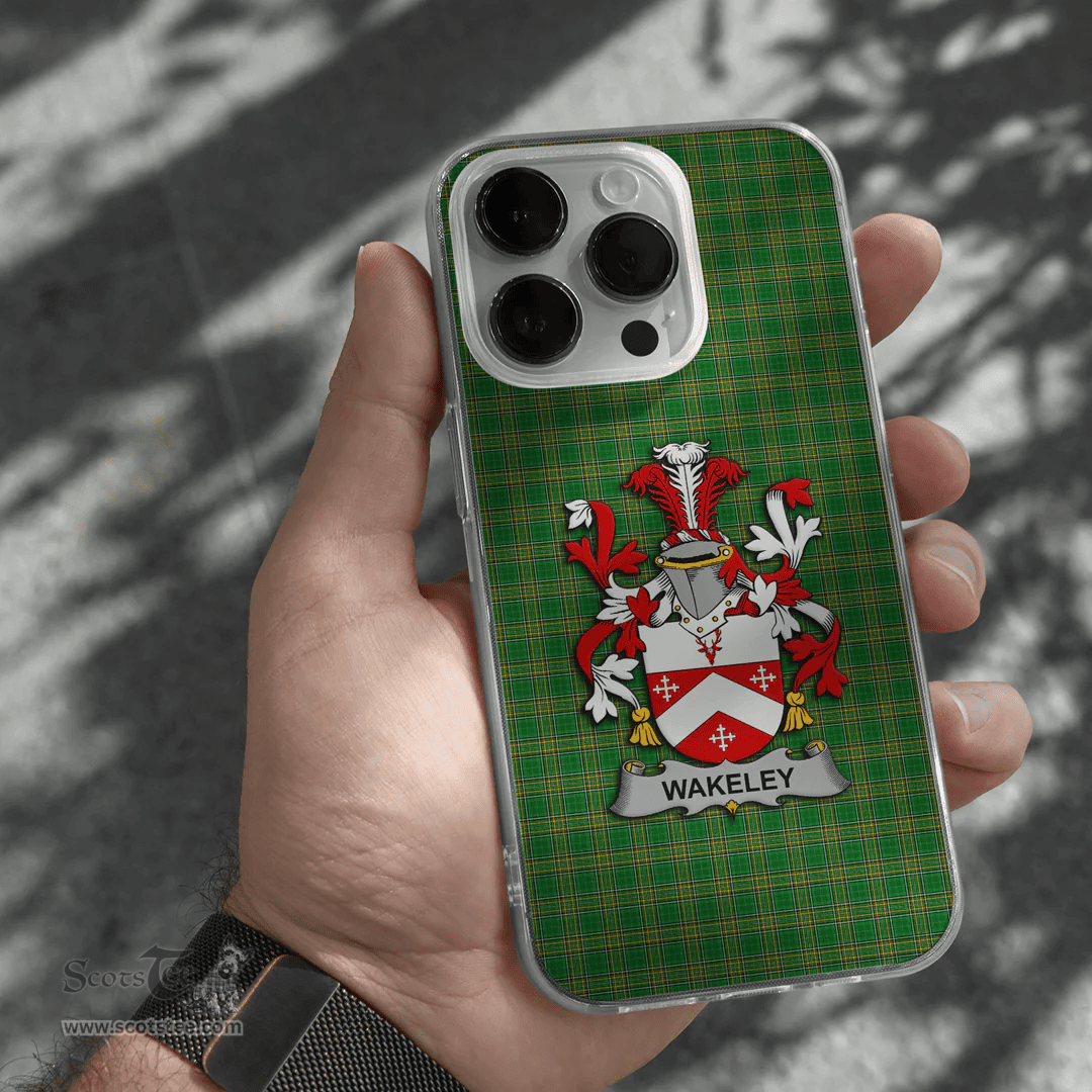 Irish Wakeley Coat of Arms Family Crest Ireland Phone Case Irish National Tartan Irish County Phone Case