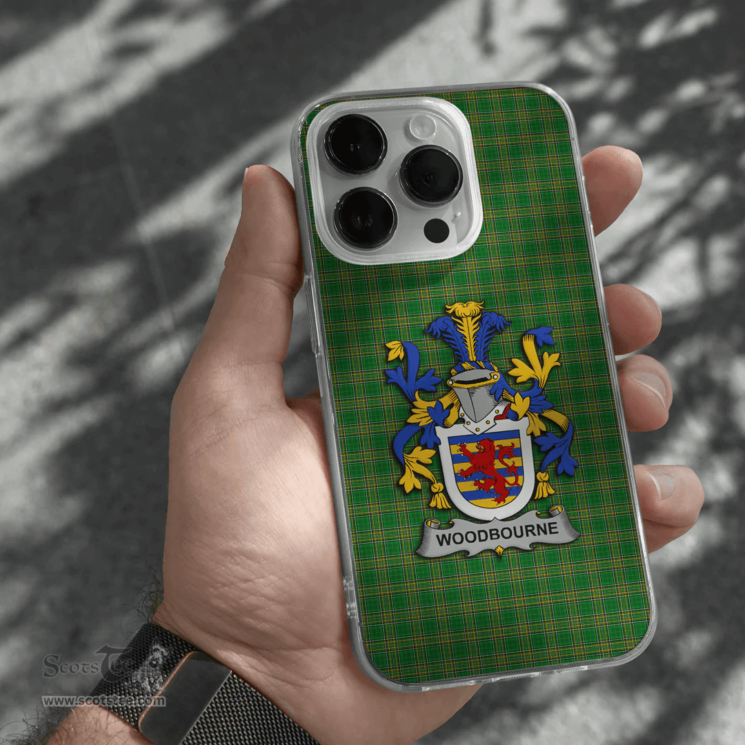 Irish Woodbourne Coat of Arms Family Crest Ireland Phone Case Irish National Tartan Irish County Phone Case
