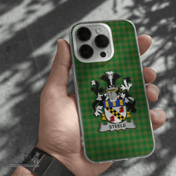Irish Steele Coat of Arms Family Crest Ireland Phone Case Irish National Tartan Irish County Phone Case