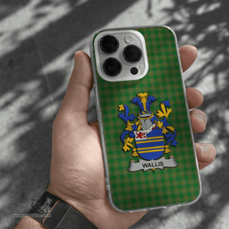 Irish Wallis Coat of Arms Family Crest Ireland Phone Case Irish National Tartan Irish County Phone Case