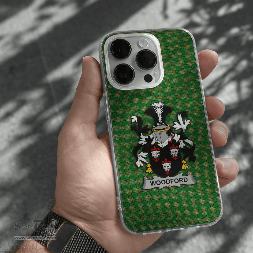 Irish Woodford Coat of Arms Family Crest Ireland Phone Case Irish National Tartan Irish County Phone Case
