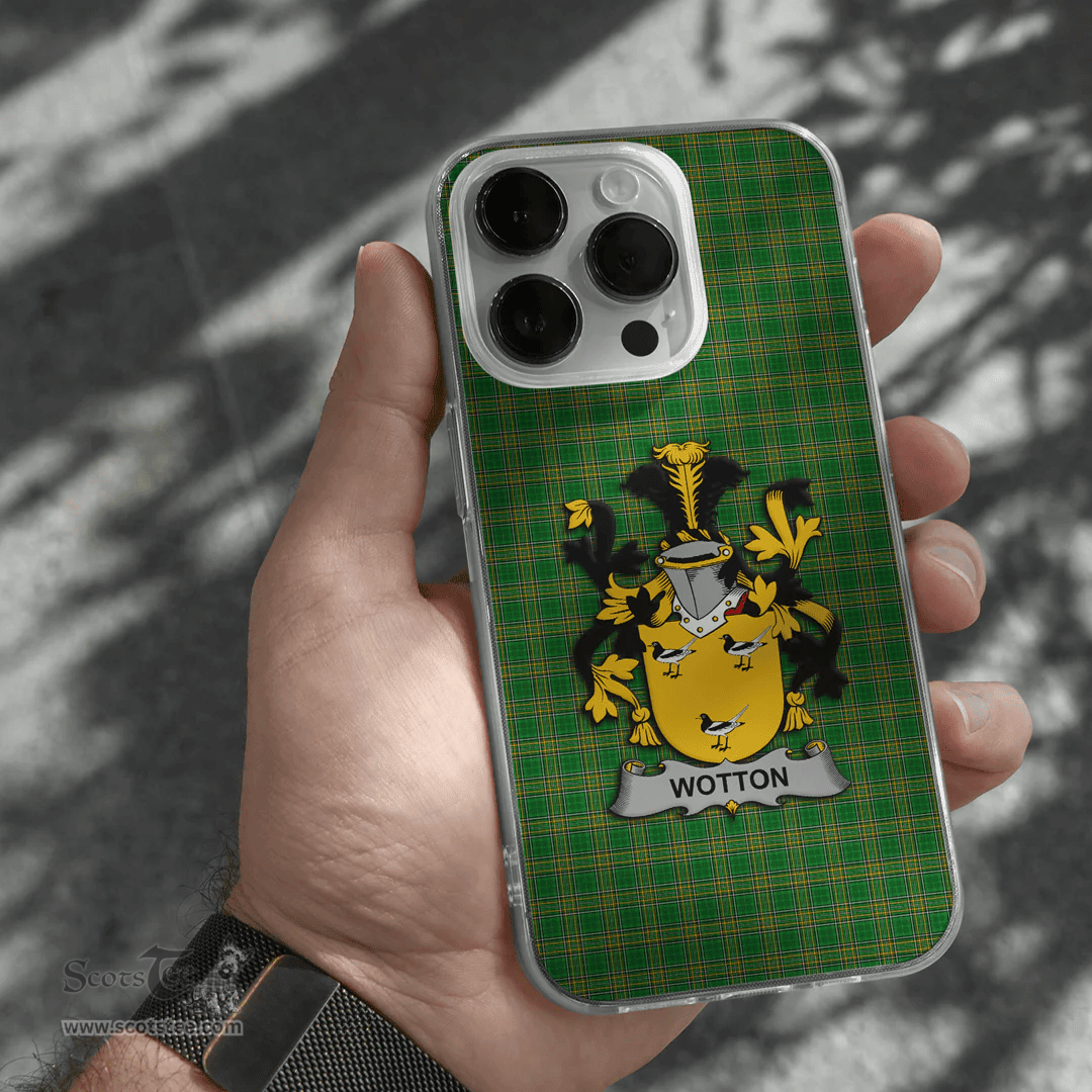 Irish Wotton Coat of Arms Family Crest Ireland Phone Case Irish National Tartan Irish County Phone Case