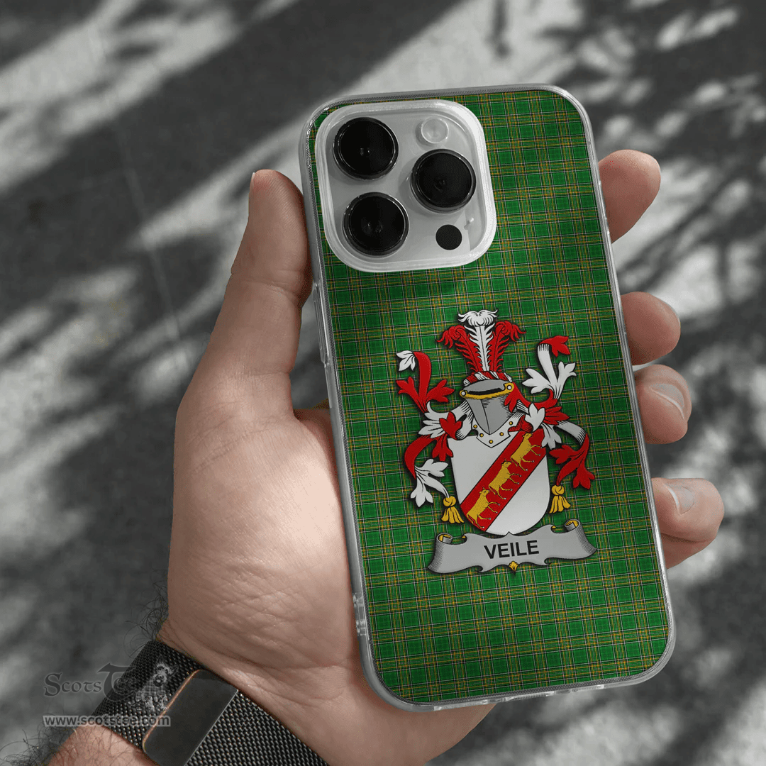 Irish Veile or Veale Coat of Arms Family Crest Ireland Phone Case Irish National Tartan Irish County Phone Case