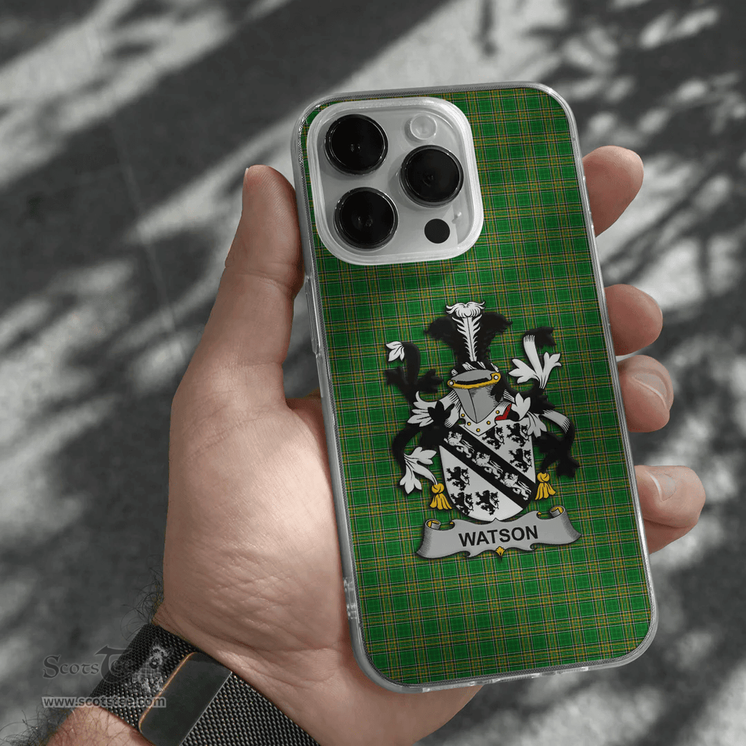 Irish Watson Coat of Arms Family Crest Ireland Phone Case Irish National Tartan Irish County Phone Case