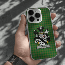 Irish Tempest Coat of Arms Family Crest Ireland Phone Case Irish National Tartan Irish County Phone Case