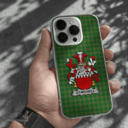 Irish St.Michell Coat of Arms Family Crest Ireland Phone Case Irish National Tartan Irish County Phone Case
