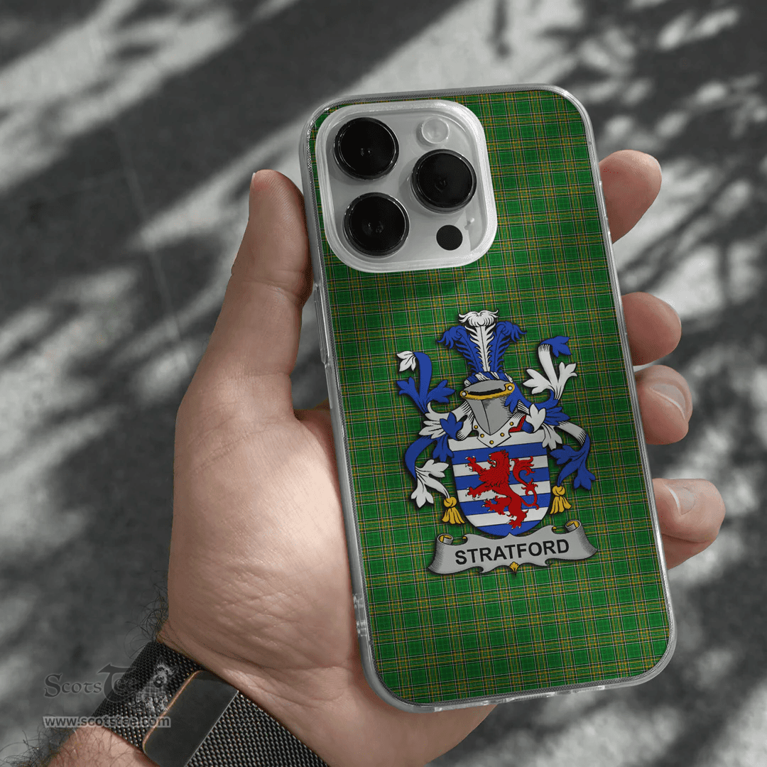 Irish Stratford Coat of Arms Family Crest Ireland Phone Case Irish National Tartan Irish County Phone Case